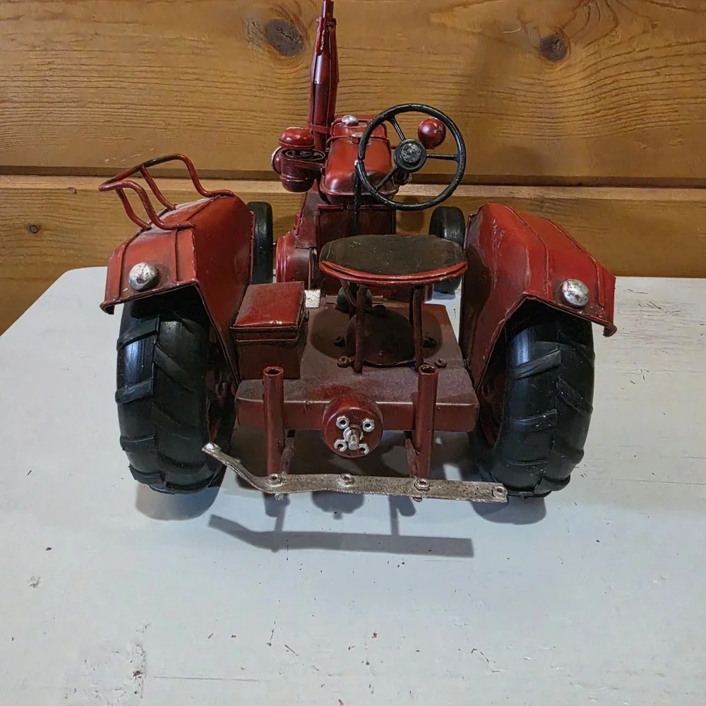 Vintage red Metal Tractor Farmall Cub 12